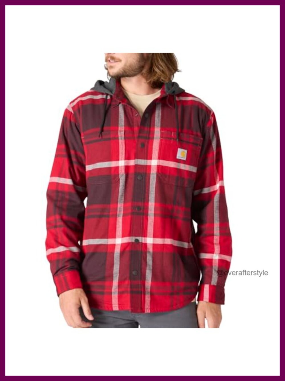 Rugged Flex Relaxed Fit Flannel Fleece Lined Hooded Shirt Jac